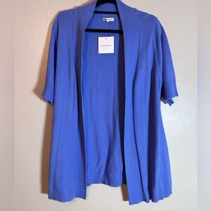 NWT Croft & Barrow cardigan blue color silver thread accents size XL